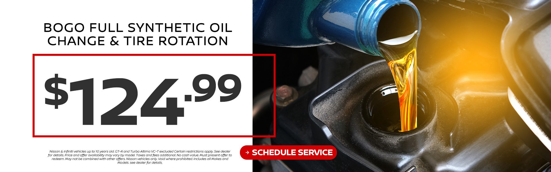 BOGO Full Synthetic Oil Change & Tire Rotation $124.99